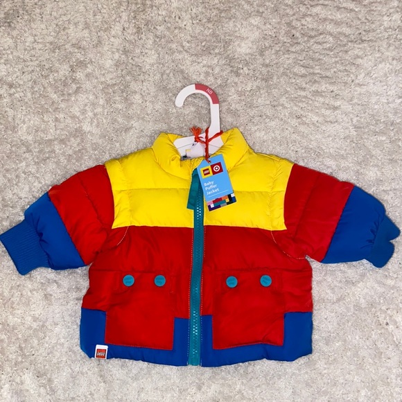 NB Baby Color Block Puffer Jacket - LEGO® Collection x Target Yellow/Red/Blue - Picture 5 of 9